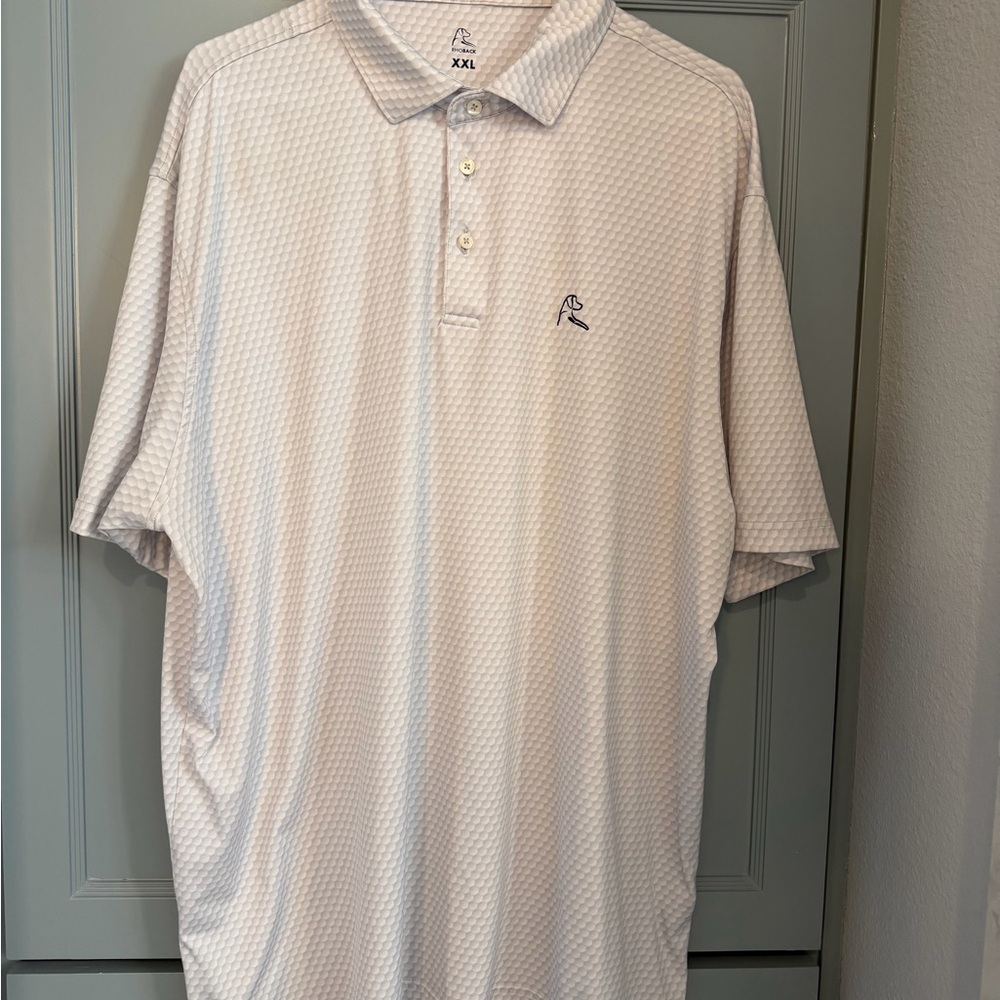 Rhoback Grey & White golf theme Polo Shirt